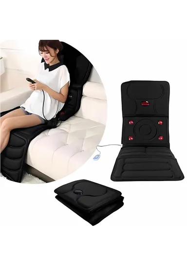 Microcomputer Massage Mattress, Full Body Vibration &amp; Heating Pad with Remote Control, Multi-Frequency Massage Modes &amp; Foldable Design SL-2018