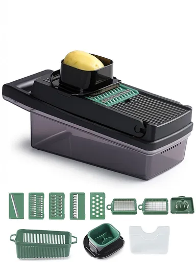 14-In-1 Multifunction Vegetable &amp; Fruit Cutter With Garlic Peeler