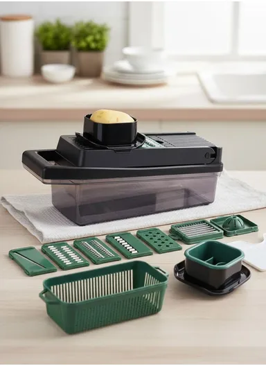 14-In-1 Multifunction Vegetable &amp; Fruit Cutter With Garlic Peeler