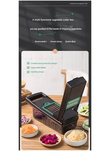 14-In-1 Multifunction Vegetable &amp; Fruit Cutter With Garlic Peeler