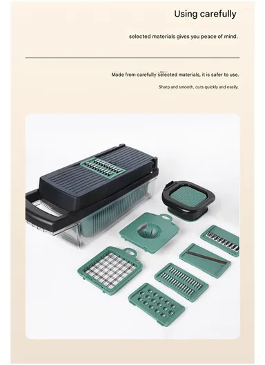 14-In-1 Multifunction Vegetable &amp; Fruit Cutter With Garlic Peeler