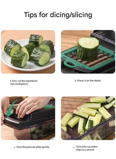 14-In-1 Multifunction Vegetable &amp; Fruit Cutter With Garlic Peeler