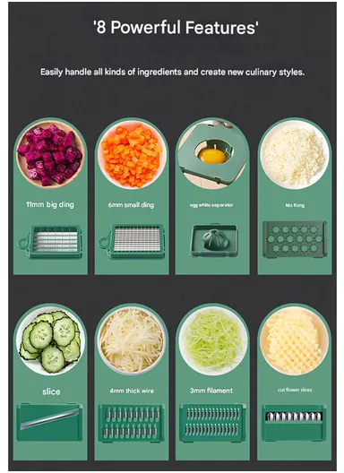 14-In-1 Multifunction Vegetable &amp; Fruit Cutter With Garlic Peeler