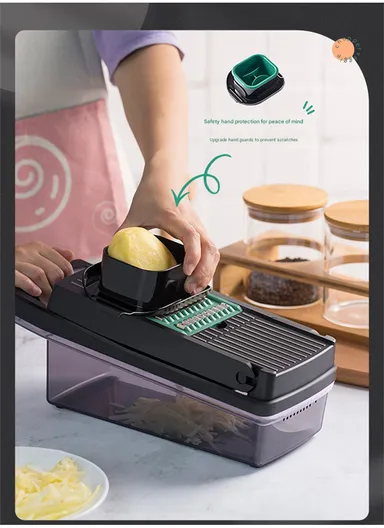 14-In-1 Multifunction Vegetable &amp; Fruit Cutter With Garlic Peeler