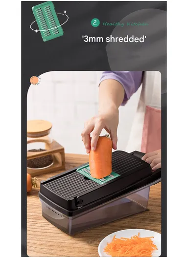 14-In-1 Multifunction Vegetable &amp; Fruit Cutter With Garlic Peeler