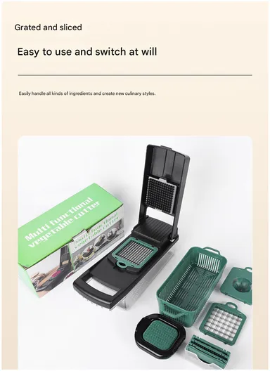 14-In-1 Multifunction Vegetable &amp; Fruit Cutter With Garlic Peeler