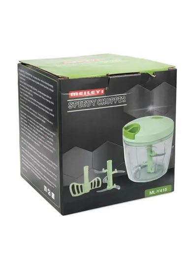 Garlic Press Mincer Vegetable Meat Grinder Hand Pull Type Chopper, Portable Food Processor - Green