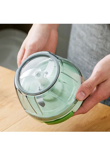 Manual Hand Pull Food Chopper, Compact Vegetable Cutter with Stainless Steel Blades MLY-816 - Green