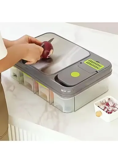 28-Pieces Multifunction Vegetable Chopper &amp; Cutting Board Set With Interchangeable Blades 