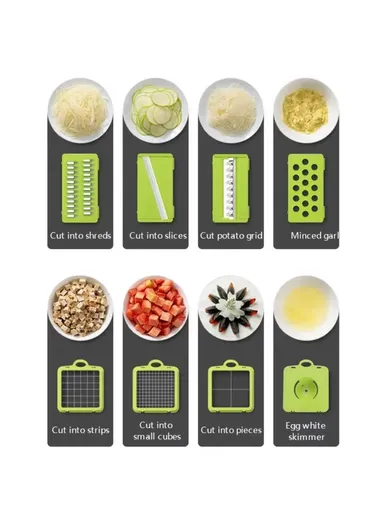28-Pieces Multifunction Vegetable Chopper &amp; Cutting Board Set With Interchangeable Blades 