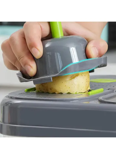 28-Pieces Multifunction Vegetable Chopper &amp; Cutting Board Set With Interchangeable Blades 