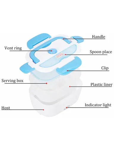 40W 1.5L Electric Lunch Box with Single-Layer Food Container &amp; Dual Heating - Red