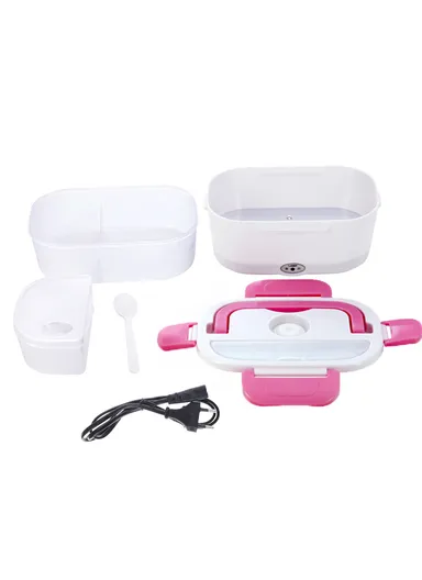 40W 1.5L Electric Lunch Box with Single-Layer Food Container &amp; Dual Heating - Red