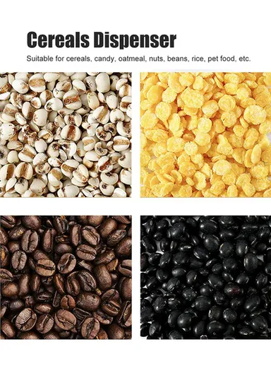 Double Cereal Dispenser, Dry Food &amp; Grain Container (L16 x W29 x H35)cm - White