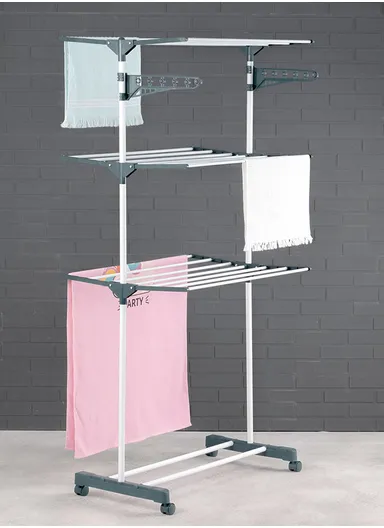 Laundry Stand Metal Drying Rack 79 x 58 x 165 cm - White / Dark Green
