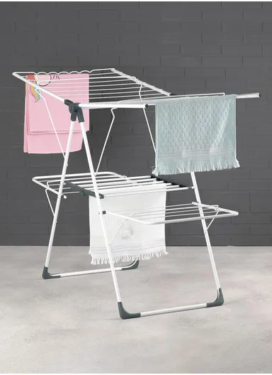 Multifunction Foldable Clothing Drying Rack 141 x 58 x 93 cm - White