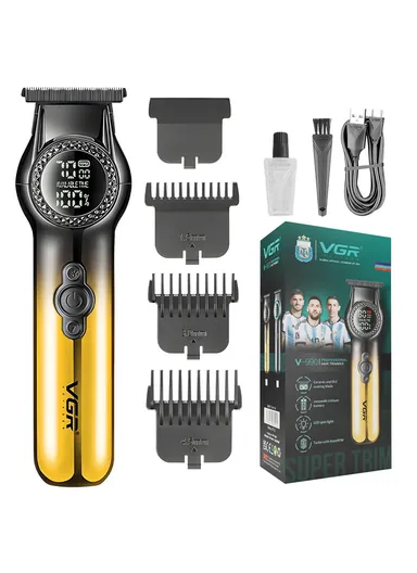 Professional Rechargeable Hair Trimmer, Cordless Hair Trimmer with LED Display &amp; Guiding Comb V-990