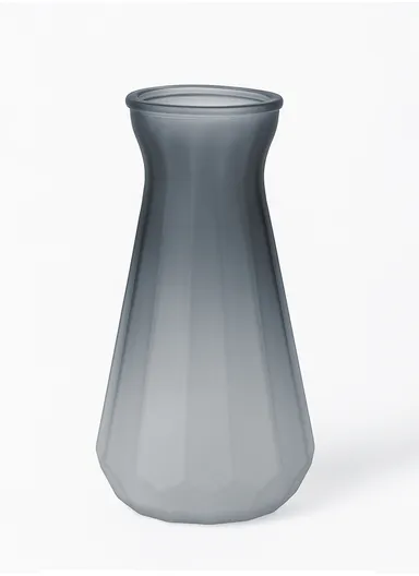 Origami Frosted Multi-Color Elegant Matte Design Flower Desk Decorative Glass Vase (D12 x H25)cm - Grey