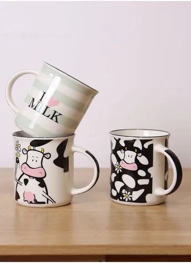 300ml Ceramic Cow Design Mug, Dishwasher &amp; Microwave Safe Mug SDM037-1227 - Style 2