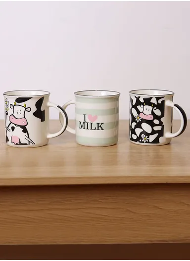 300ml Ceramic Cow Design Mug, Dishwasher &amp; Microwave Safe Mug SDM037-1227 - Style 2
