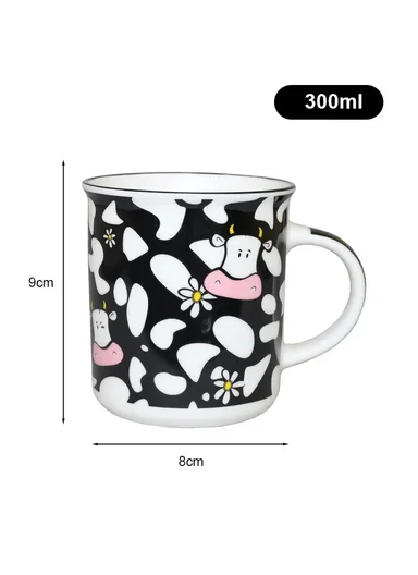 300ml Ceramic Cow Design Mug, Dishwasher &amp; Microwave Safe Mug SDM037-1227 - Style 4