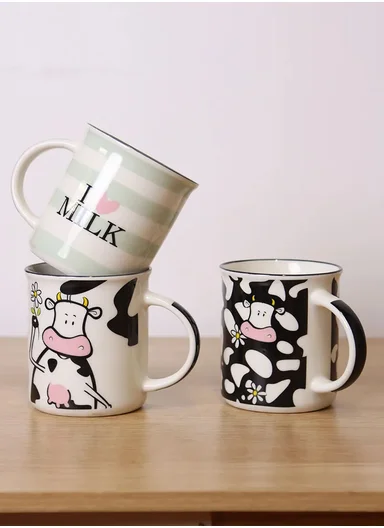 300ml Ceramic Cow Design Mug, Dishwasher &amp; Microwave Safe Mug SDM037-1227 - Style 4