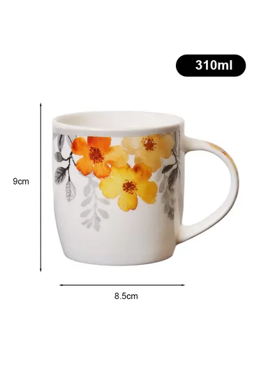 310ml Flower Design Ceramic Mug, Dishwasher &amp; Microwave Safe Mug SDM020-3349 - Style 3