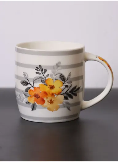 310ml Flower Design Ceramic Mug, Dishwasher &amp; Microwave Safe Mug SDM020-3349 - Style 4