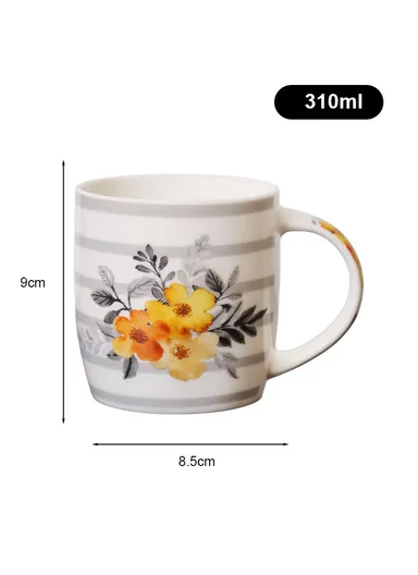 310ml Flower Design Ceramic Mug, Dishwasher &amp; Microwave Safe Mug SDM020-3349 - Style 4