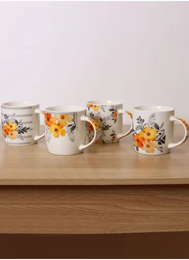 310ml Flower Design Ceramic Mug, Dishwasher &amp; Microwave Safe Mug SDM020-3349 - Style 4