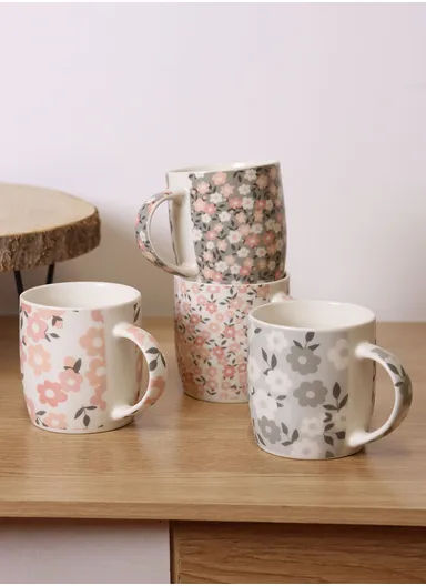 310ml Flower Design Ceramic Mug, Dishwasher &amp; Microwave Safe Mug SDM020-3326 - Style 3