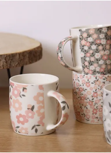 310ml Flower Design Ceramic Mug, Dishwasher &amp; Microwave Safe Mug SDM020-3326 - Style 3