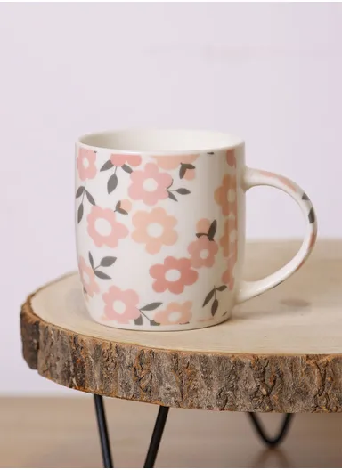 310ml Flower Design Ceramic Mug, Dishwasher &amp; Microwave Safe Mug SDM020-3326 - Style 4