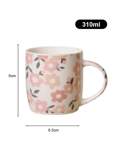 310ml Flower Design Ceramic Mug, Dishwasher &amp; Microwave Safe Mug SDM020-3326 - Style 4