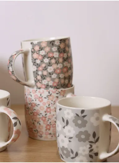 310ml Flower Design Ceramic Mug, Dishwasher &amp; Microwave Safe Mug SDM020-3326 - Style 4
