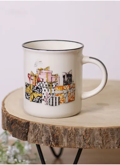 300ml Ceramic Mug, Multi-Use Large Capacity Mug - Style 2