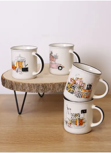 300ml Ceramic Mug, Multi-Use Large Capacity Mug - Style 2