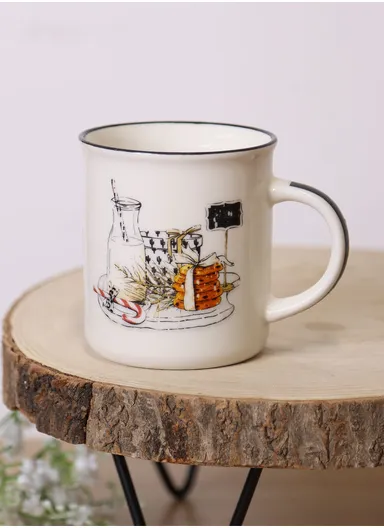 300ml Ceramic Mug, Multi-Use Large Capacity Mug - Style 4