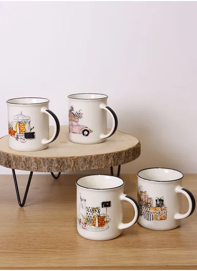 300ml Ceramic Mug, Multi-Use Large Capacity Mug - Style 4