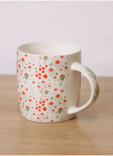 310ml Flower Design Ceramic Mug, Dishwasher &amp; Microwave Safe Mug SDM020-2689 - Style 2