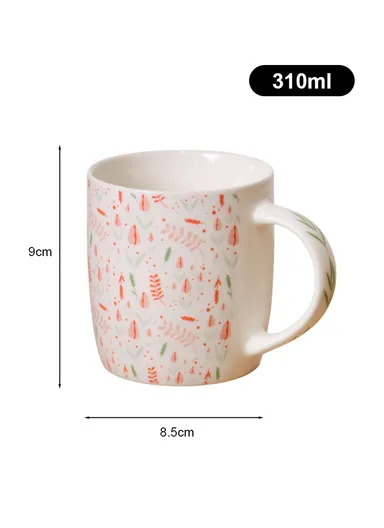 310ml Flower Design Ceramic Mug, Dishwasher &amp; Microwave Safe Mug SDM020-2689 - Style 3