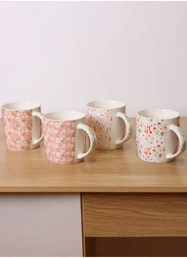 310ml Flower Design Ceramic Mug, Dishwasher &amp; Microwave Safe Mug SDM020-2689 - Style 3