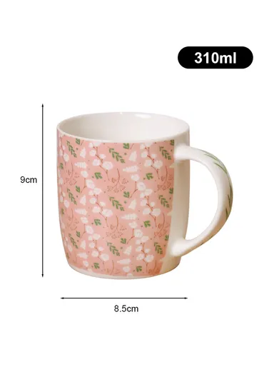 310ml Flower Design Ceramic Mug, Dishwasher &amp; Microwave Safe Mug SDM020-2689 - Style 4