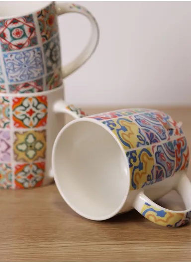 310ml Patern Design Ceramic Mug, Dishwasher &amp; Microwave Safe Mug SDM020-3327 - Style 4