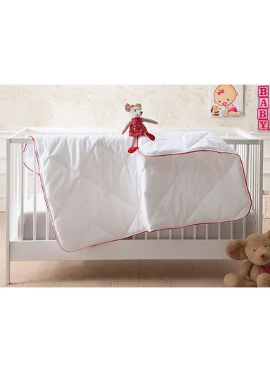 Mini Baby Quilt 95 x 145 cm ( 200 gr/m2 ) - White / Red