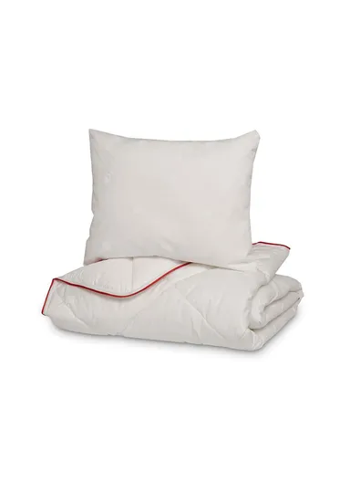 Mini Baby Quilt 95 x 145 cm ( 200 gr/m2 ) - White / Red