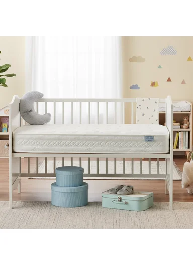 Blue Star Baby Spring Mattress (W60 x L120 x H15) cm - White