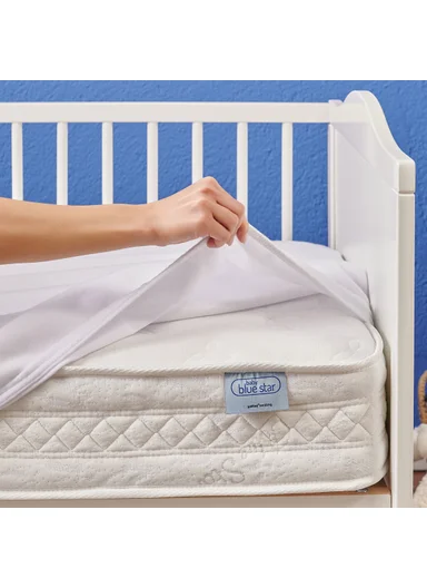 Blue Star Baby Spring Mattress (W70 x L120 x H15) cm- White