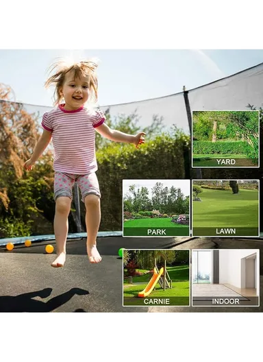 150cm Garden Trampoline 155cm Total Height 40cm Off-Floor Height 100kg Maximum Load Capacity with Safety Net-Mesh LBA5FT- Green + Yellow + Blue