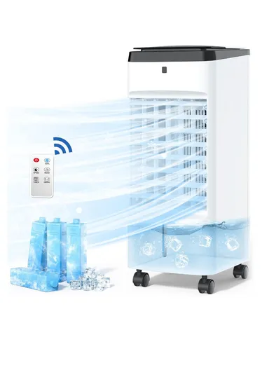 Portable Evaporative Air Cooler with Fast Cooling, LED Touch, Remote Control, Low Noise &amp; Energy Use – JDAC66R